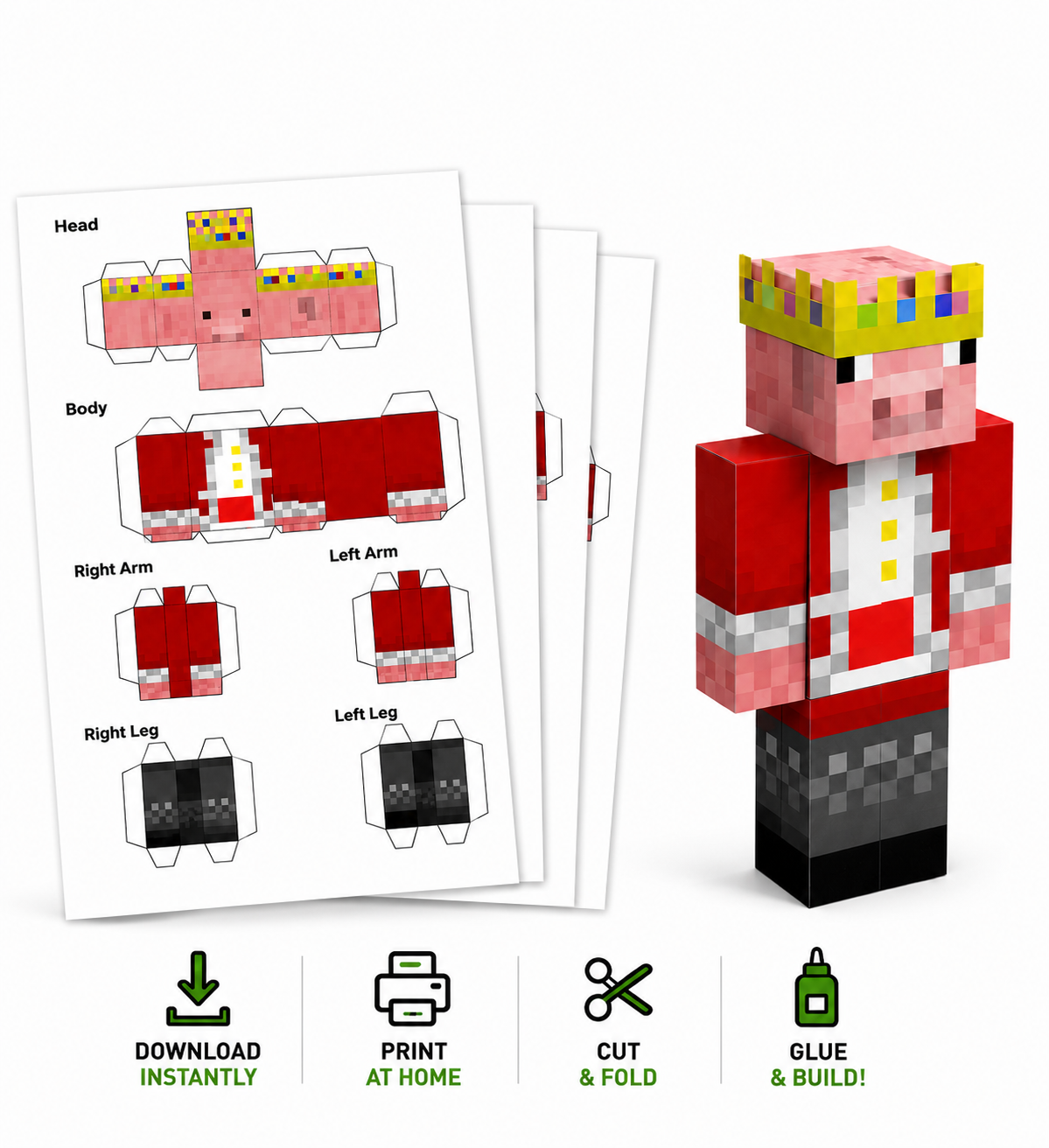 Technoblade Printable Papercraft Template